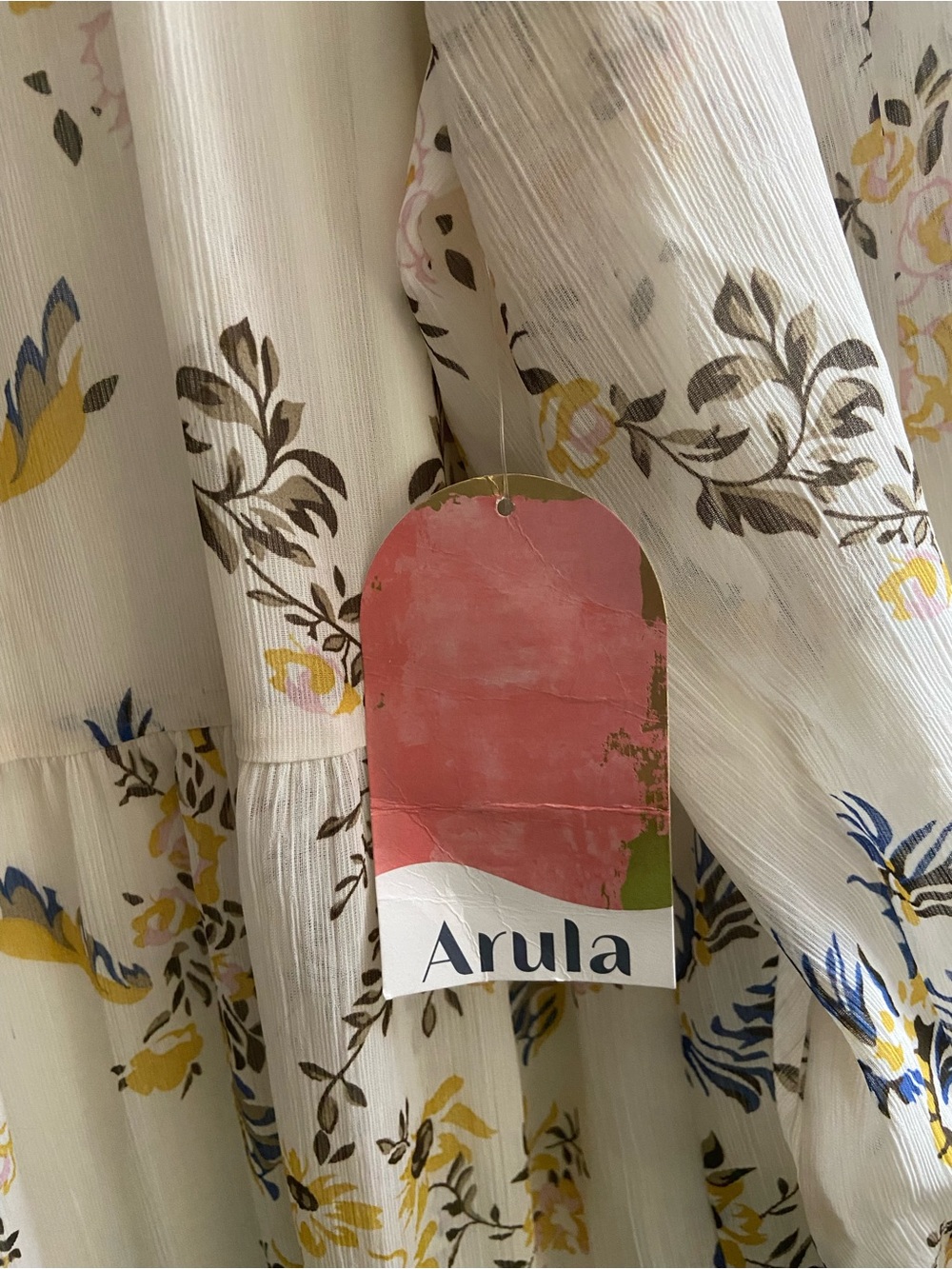 NWT Arula Size B 2X Ivory Floral Tiered Maxi Dress Boho - Picture 4 of 13